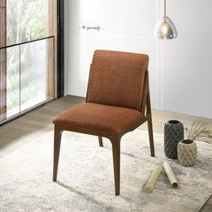 Grivelle Orange Fabric Dining Chair (Set Of 2) For Vanity, Living Room