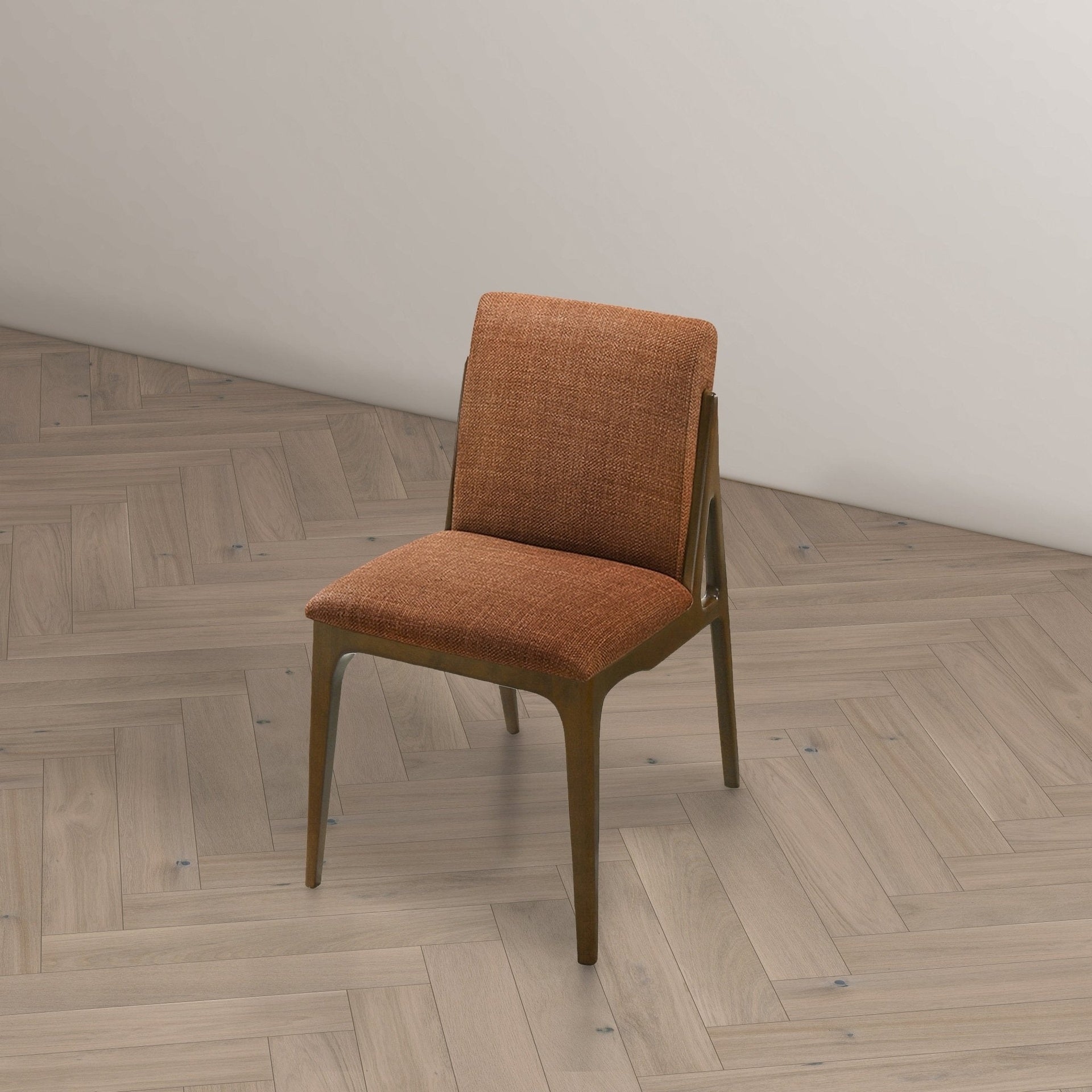 Grivelle Orange Fabric Dining Chair (Set Of 2) For Vanity, Living Room