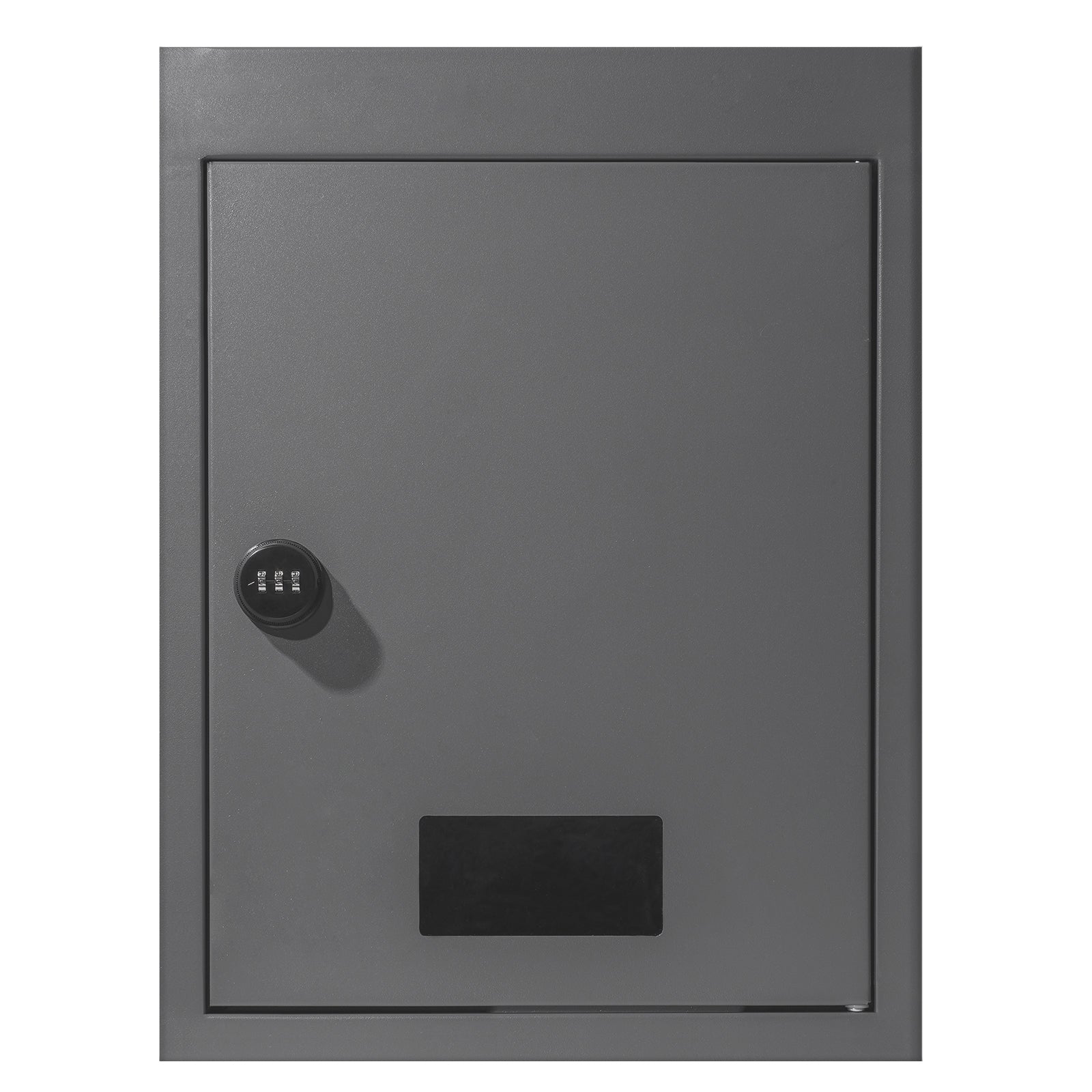 Through The Wall Drop Box, Heavy Duty Steel Through the Wall Mailbox with 2.8-7.9" 13" Combination Lock, 12.5x6.3x16.9" Mail Drop Box, Dark Gray