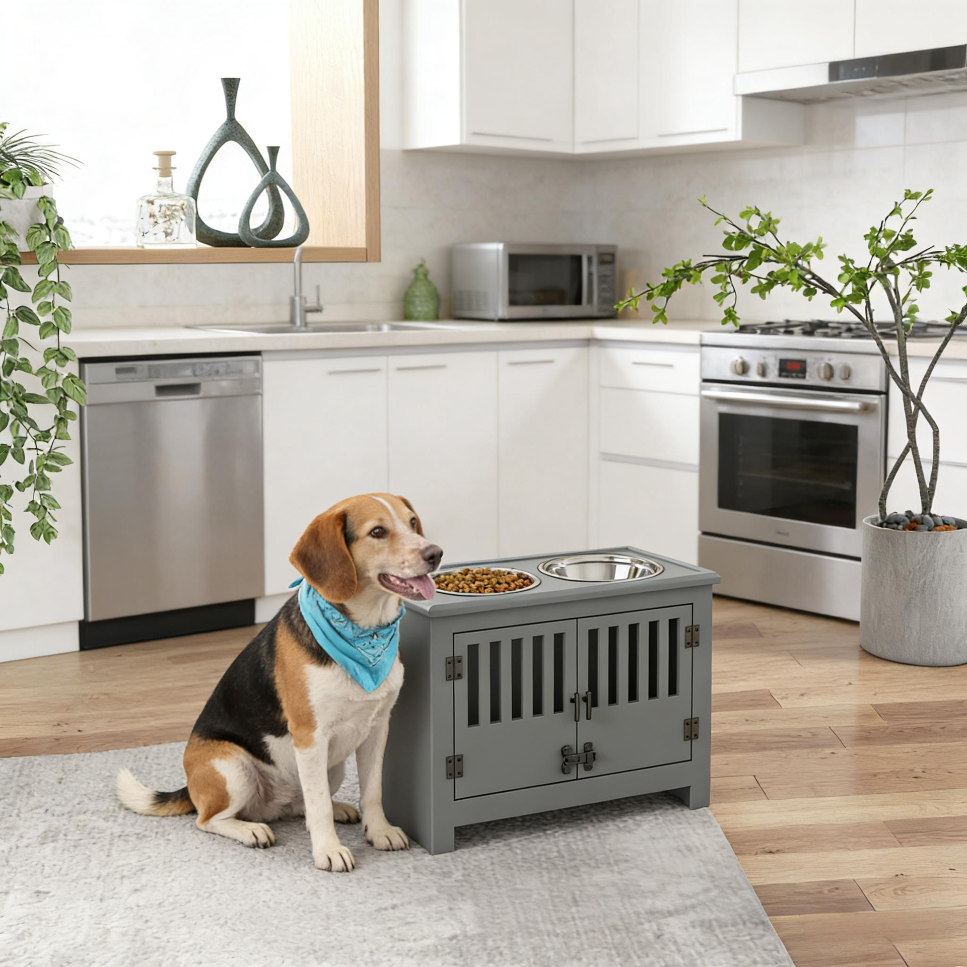 Dog Feeding Station,Dog Food Storage Cabinet
