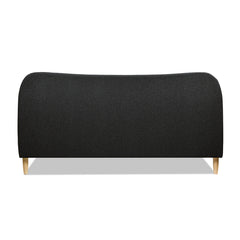 Roman Curved Headboard Upholstered Platform Bed, King, Ebony Black Boucle
