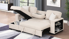 Pinto Modern Style Sectional Sofa Made with wood and Velvet Material in Beige (NJ Inventory)