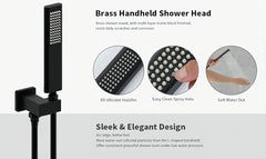Male NPT Waterfall Tub and Shower Faucet Set, Suntisbo 10-Inch Matte Black Rain Shower System