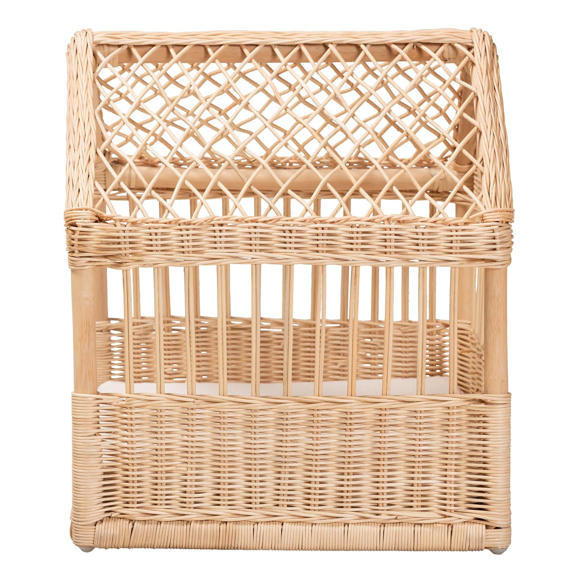 Modern Bohemian Natural Brown Rattan Pet Bed