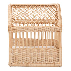 Modern Bohemian Natural Brown Rattan Pet Bed