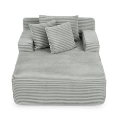 Single lazy sofa lounge chair, no assembly required, made of velvet fabric, fluffy modern single lounge chair, used for indoor living rooms and bedrooms-Gray