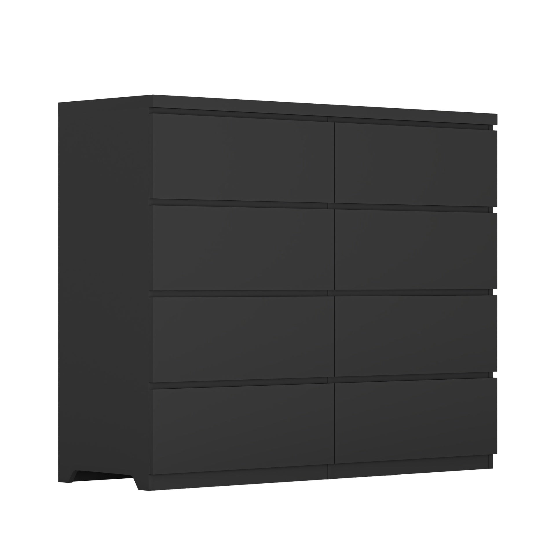 8 Drawers Dresser for Bedroom, Wood Bedroom Dresser Modern Drawer Chest, 8 Chest of Drawer, Tall Dresser for Closet, Dressers Organizer for Living Room, Closet,Black