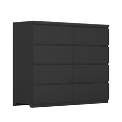 8 Drawers Dresser for Bedroom, Wood Bedroom Dresser Modern Drawer Chest, 8 Chest of Drawer, Tall Dresser for Closet, Dressers Organizer for Living Room, Closet,Black