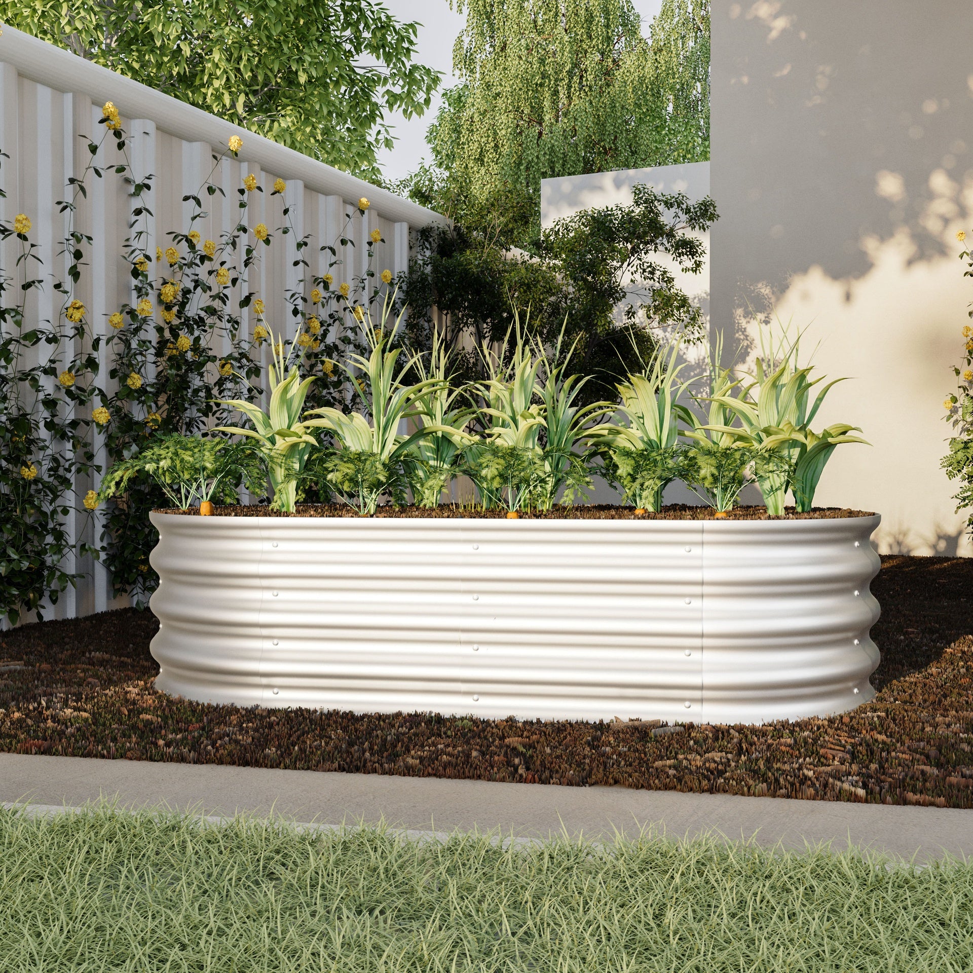 2Pcs 4x2x1ft Raised Garden Bed Kit, Galvanized Planter Raised Garden Beds for Outdoor for Vegetables,Flowers &Herbs, Heavy Duty, Rust-Resistant, Easy Assembly