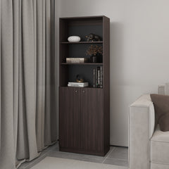 Bookcase Dual-Door Benzoni, Office, Stained Walnut