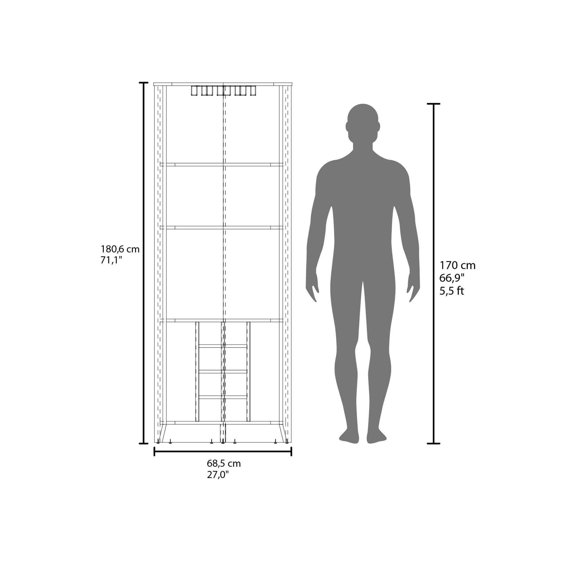 Bouvet Corner Bar Cabinet, Three Shelves, Eight Built-in Wine Rack, Two Side Shelves