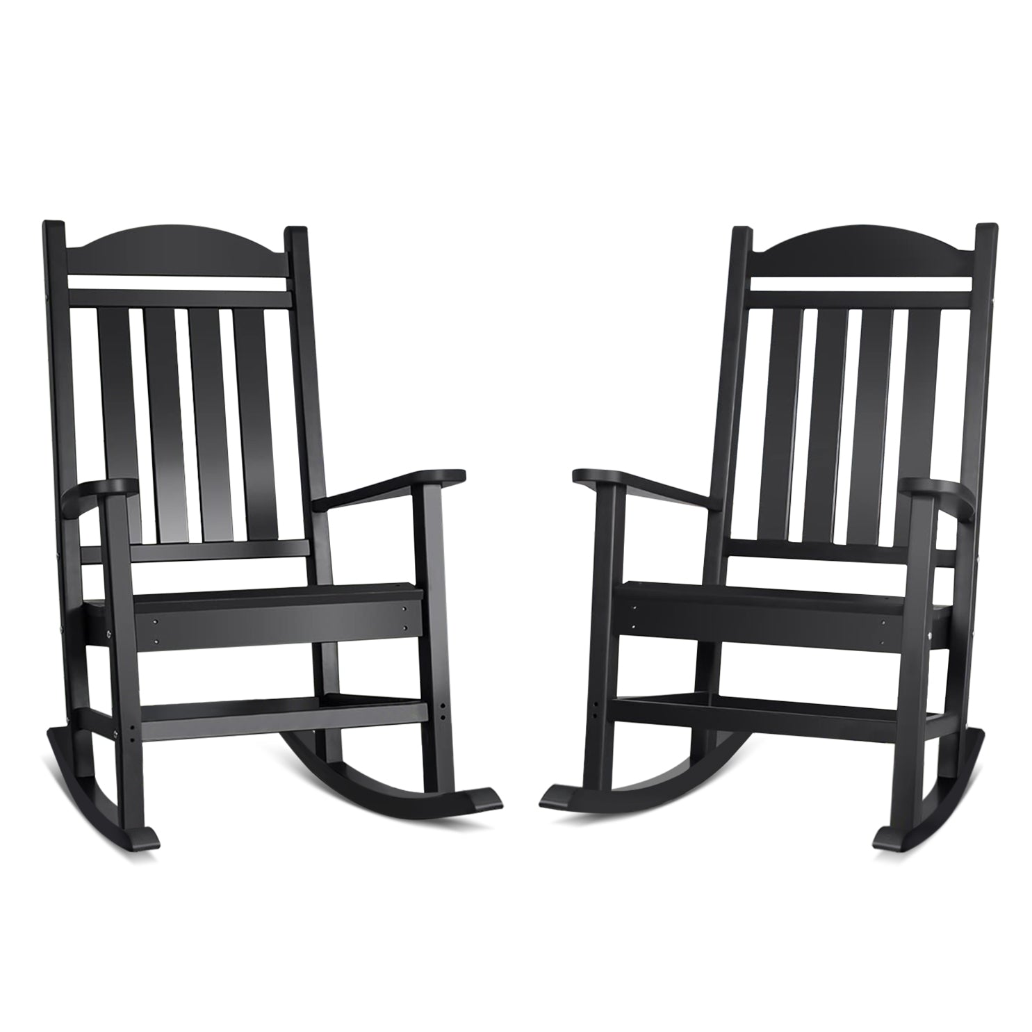 HDPE Outdoor Rocking Chairs, Porch Rocker with High Back, Patio Rockers Weather Resistant Rocking Chairs for Patio, Garden, Backyard