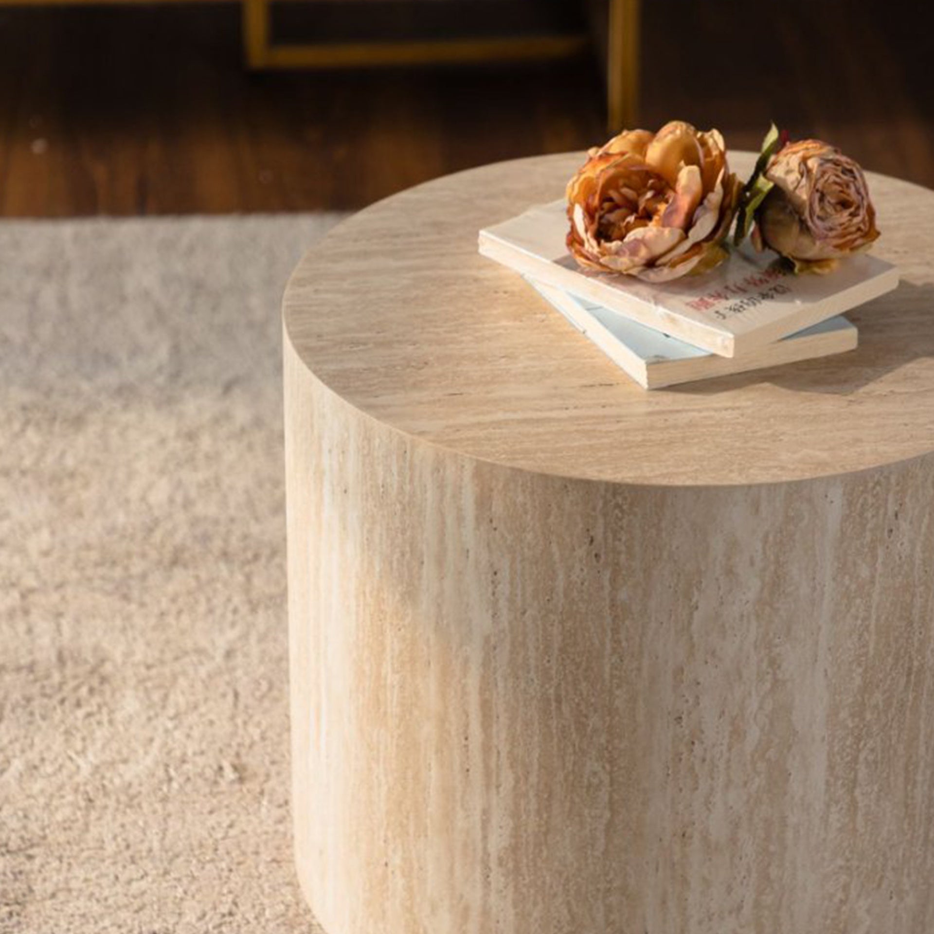 Nesting Coffee Table Set of 2 Round Wooden Coffee Tables Circle Modern Table for Small Space Living Room Bedroom Accent End Side Table