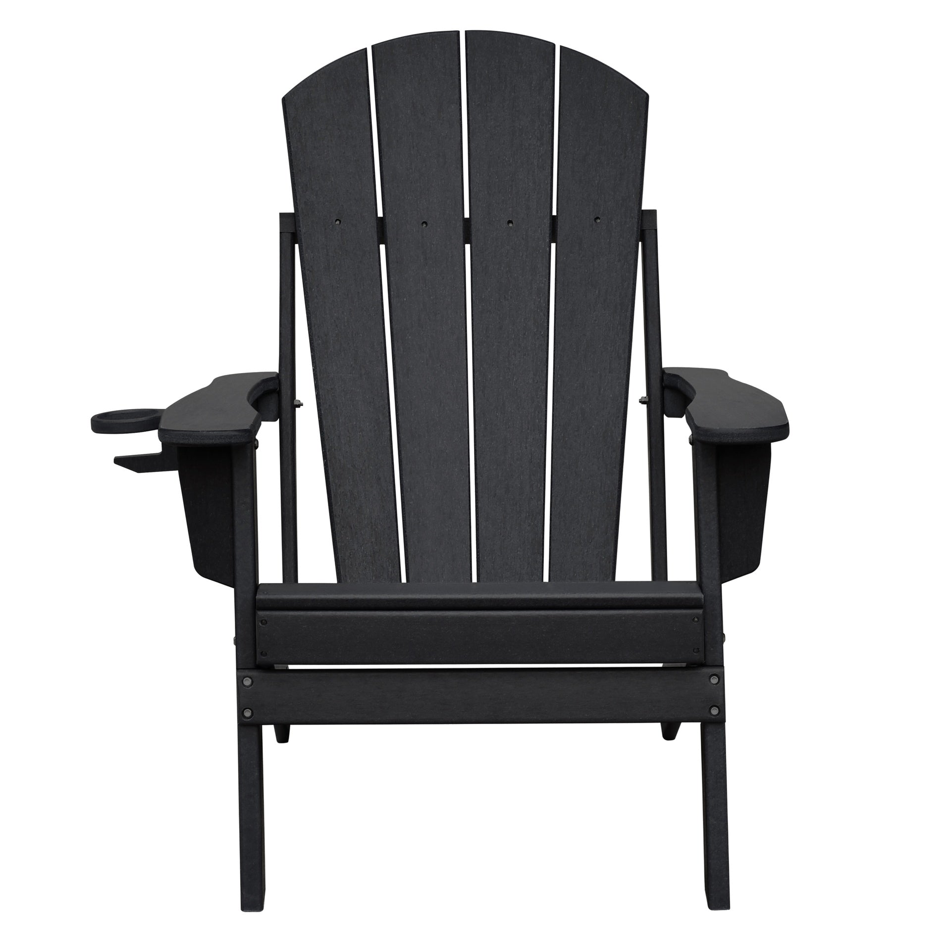 Folding Outdoor Adirondack Chair,HDPE All-weather Folding Fire Pit Chair,  Ergonomic Design Patio Lawn Chair for Outside Deck Garden Backyardf Balcony,Black