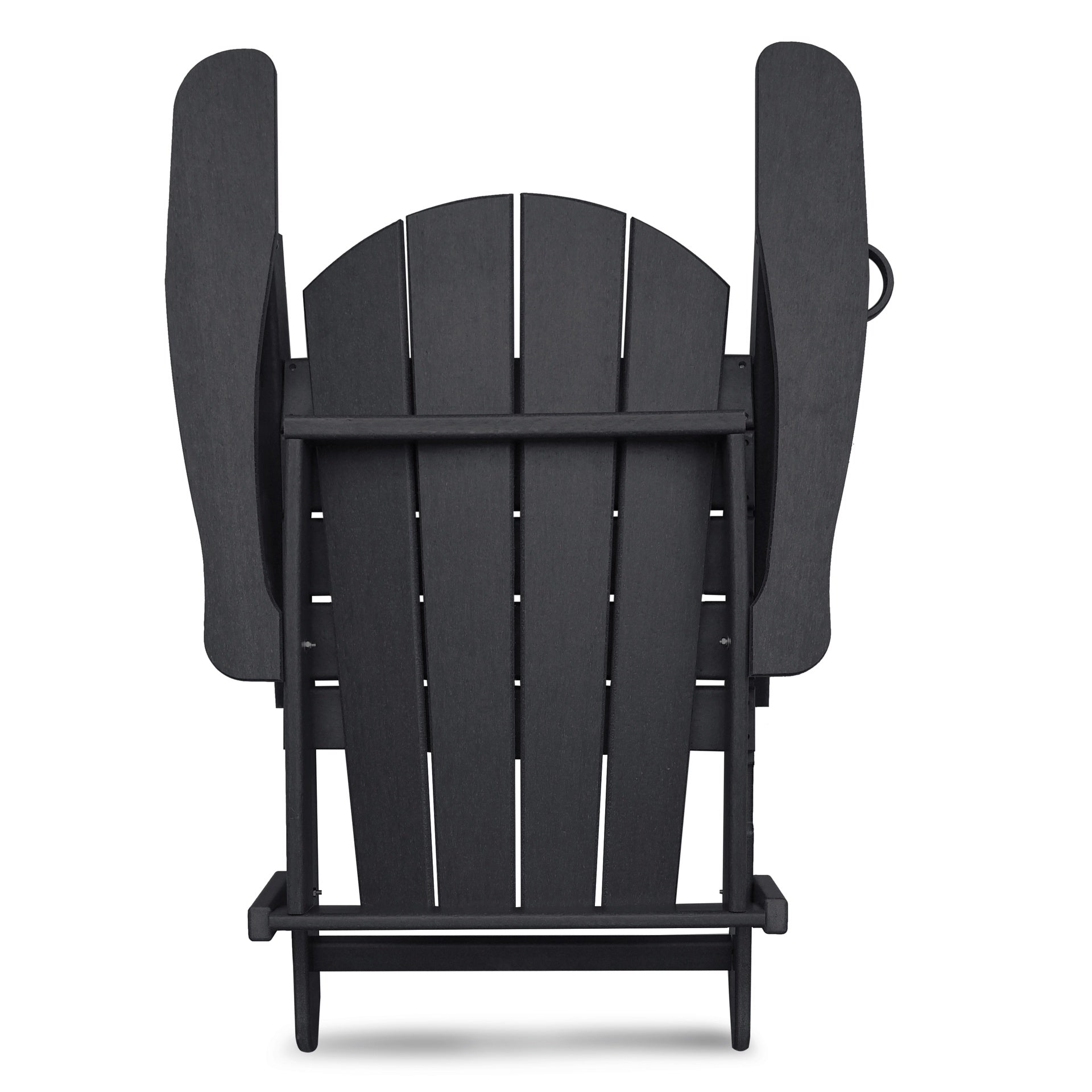 Folding Outdoor Adirondack Chair,HDPE All-weather Folding Fire Pit Chair,  Ergonomic Design Patio Lawn Chair for Outside Deck Garden Backyardf Balcony,Black
