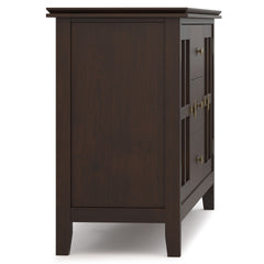 Artisan 60 inch Wide Solid Wood Large Sideboard Buffet in Dark Chestnut Brown