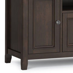 Amherst 72 inch Wide Solid Wood TV Stand in Brunette Brown For TVs up to 80 inches