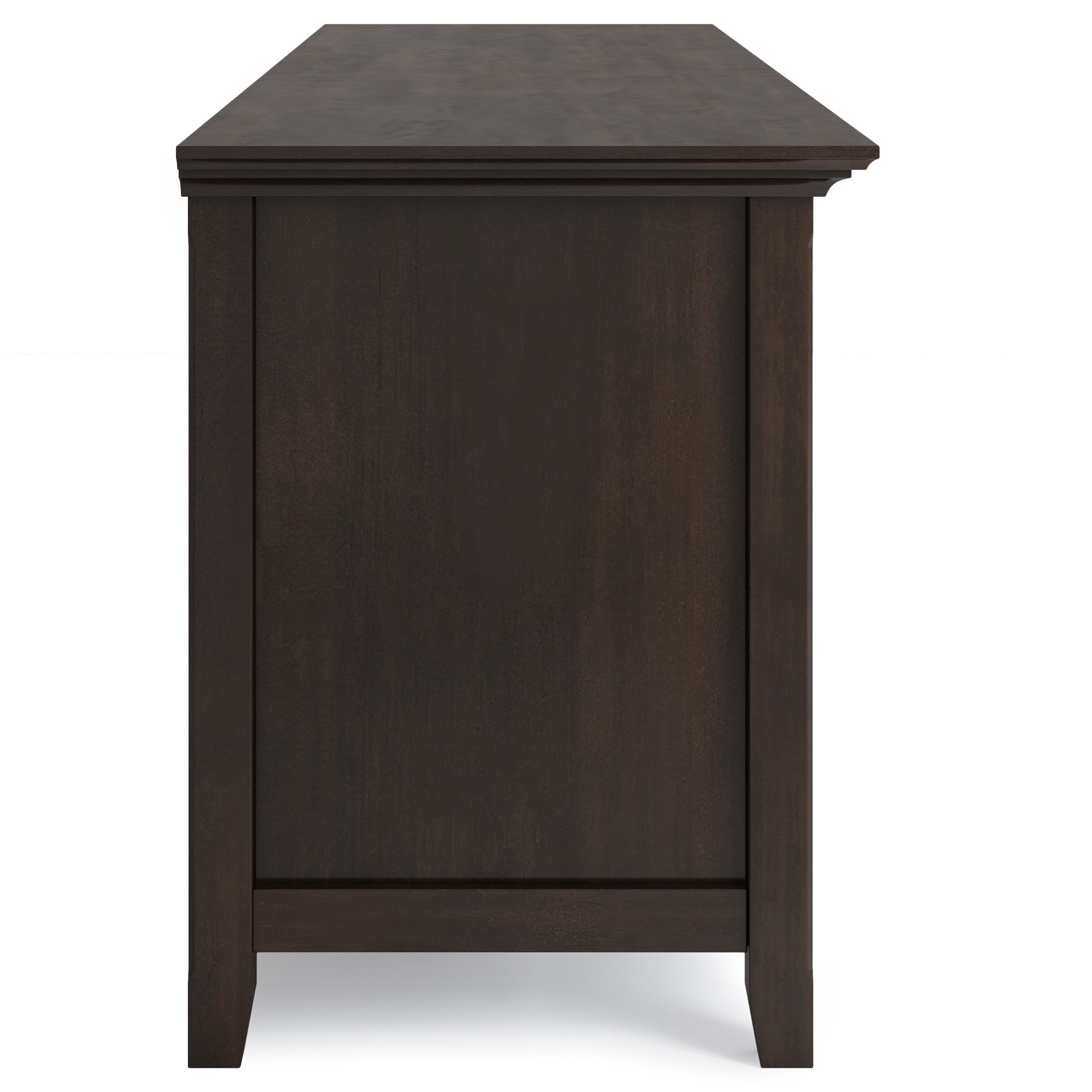 Amherst 72 inch Wide Solid Wood TV Stand in Brunette Brown For TVs up to 80 inches