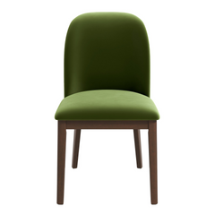 Kaitlyn Mid-Century Modern Green Velvet Dining Chair (Set Of 2) with Solid Wood Legs, 34.3"H x 19.3"W x 23"D Velvet Fabric Upholstered Kitchen Side Chairs