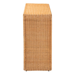 Bohemian Light Honey Rattan Console Table