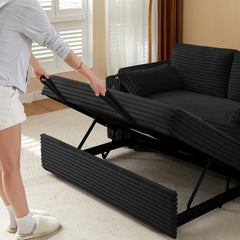 Black  Fabric Sleeper Sofa Bed