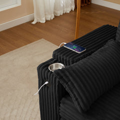 Black  Fabric Sleeper Sofa Bed