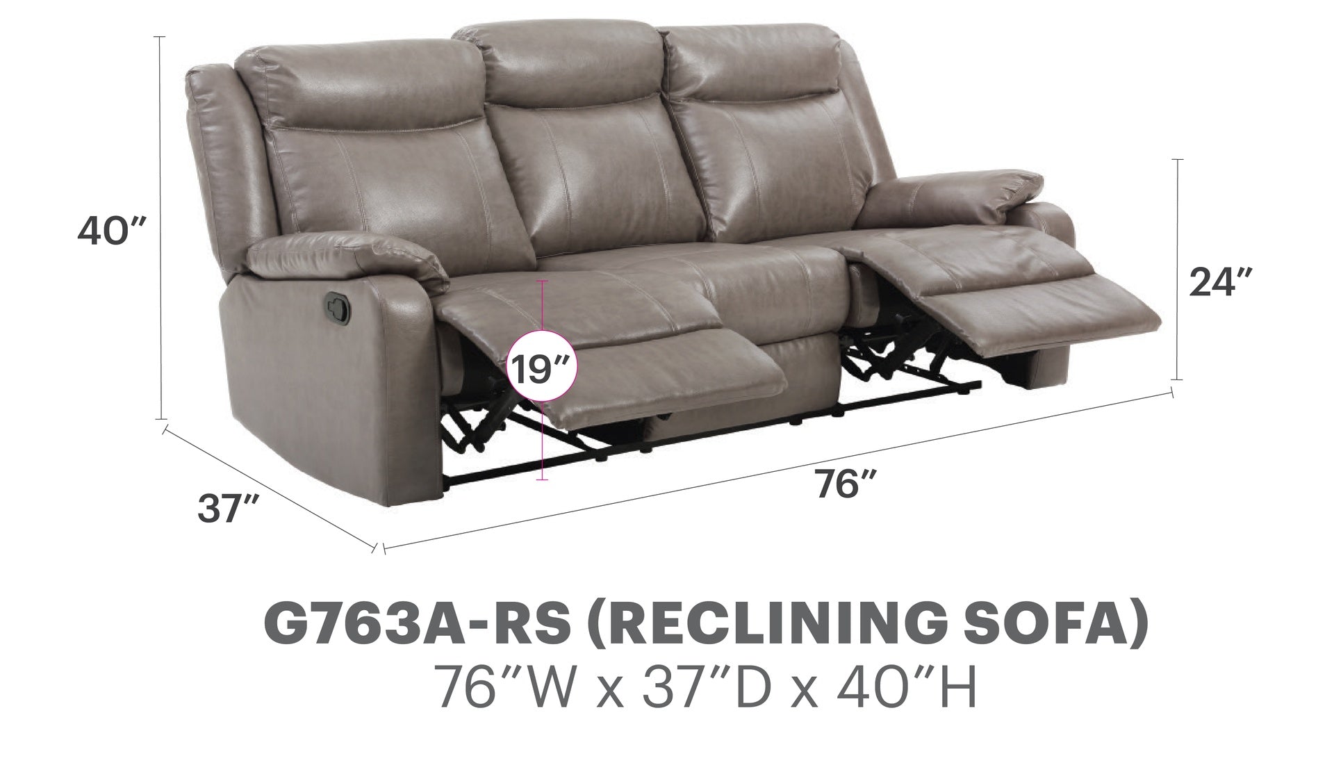 Contemporary Gray Three-Seater Sofa