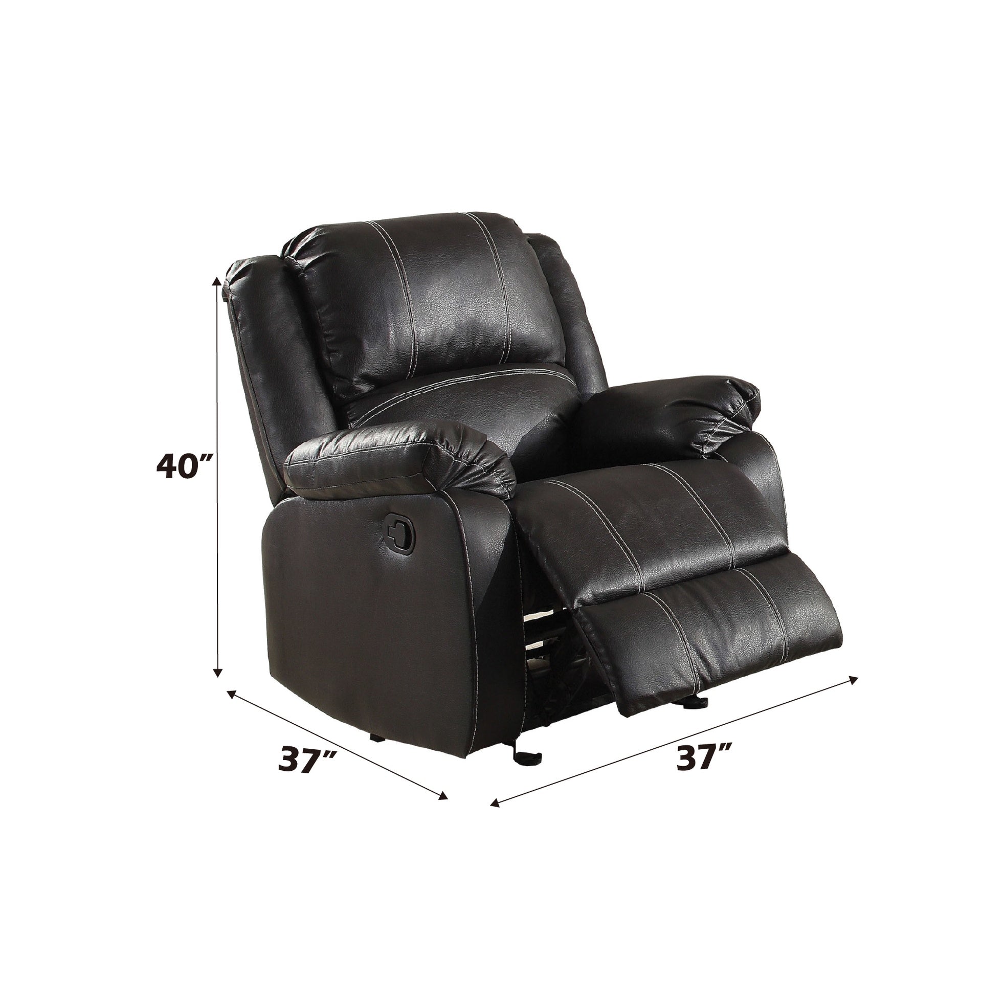 Zuriel Black Synthetic Leather Recliner Chair