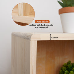 Solid Pine Wood 7-Compartment Storage Cabinet, 45.5"L x 29.1"H Fixed Shelves Organizer for Books/Toys/Home Décor, Modern Wooden Shelf ,Multi-Compartment Cabinet for Home/Office