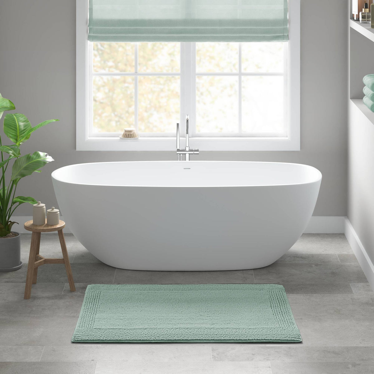 1 PCS 24x36" 100% Cotton Tufted 3000 GSM Reversible Bath Rug Green