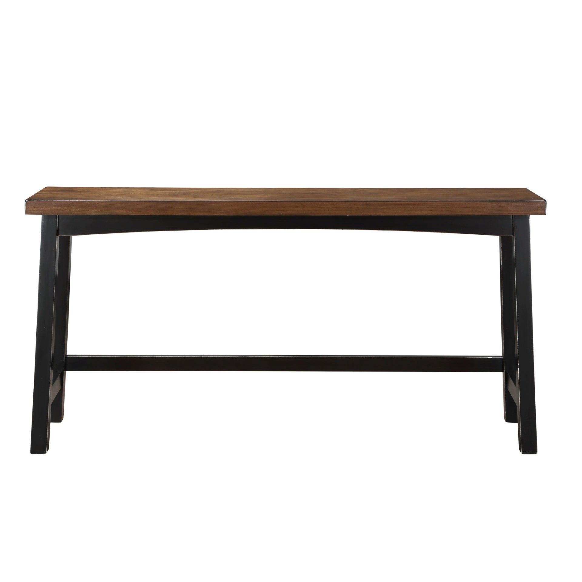 Transitional 4-Piece Counter Height Set, Table and Counter Height Stools Black and Brown Finish Solid Rubberwood Furniture