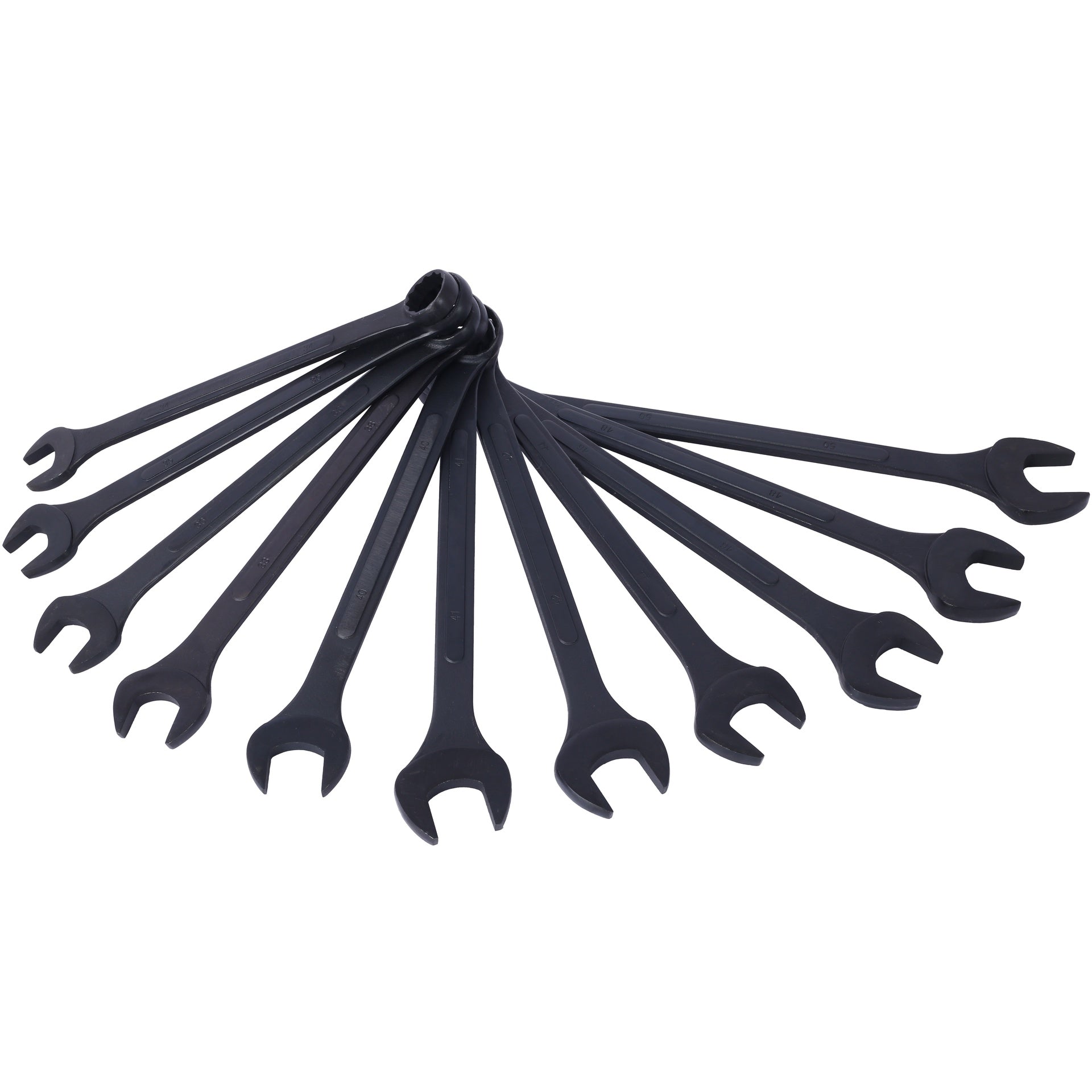 Jumbo Combination Wrench Set extra large, Metric, 11-piece, 34 to 50mm,Black Oxide, with Pouch