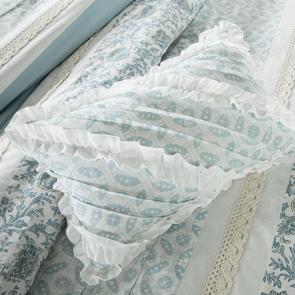 King 9 Piece Cotton Percale Duvet Cover Set