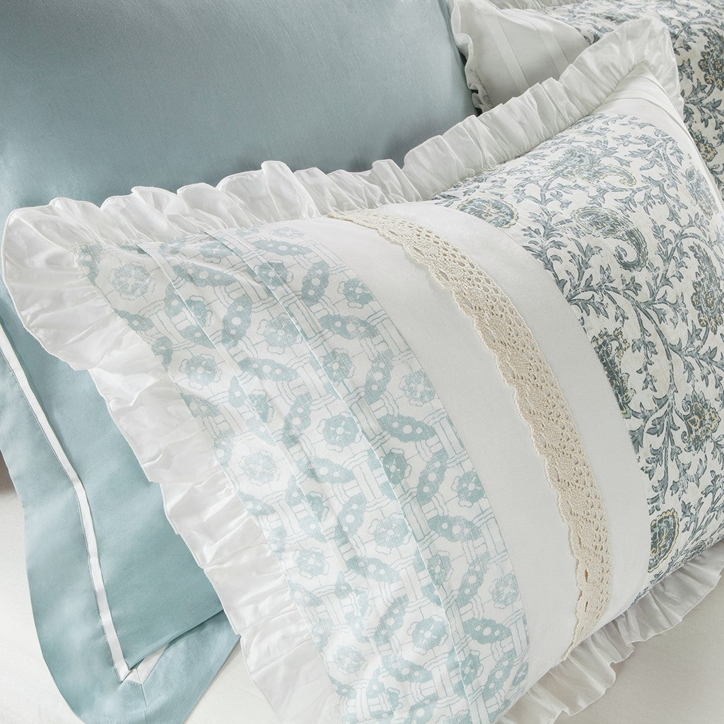 Cal King 9 Piece Cotton Percale Duvet Cover Set
