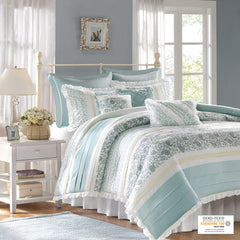 Cal King 9 Piece Cotton Percale Duvet Cover Set