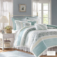 Cal King 9 Piece Cotton Percale Duvet Cover Set