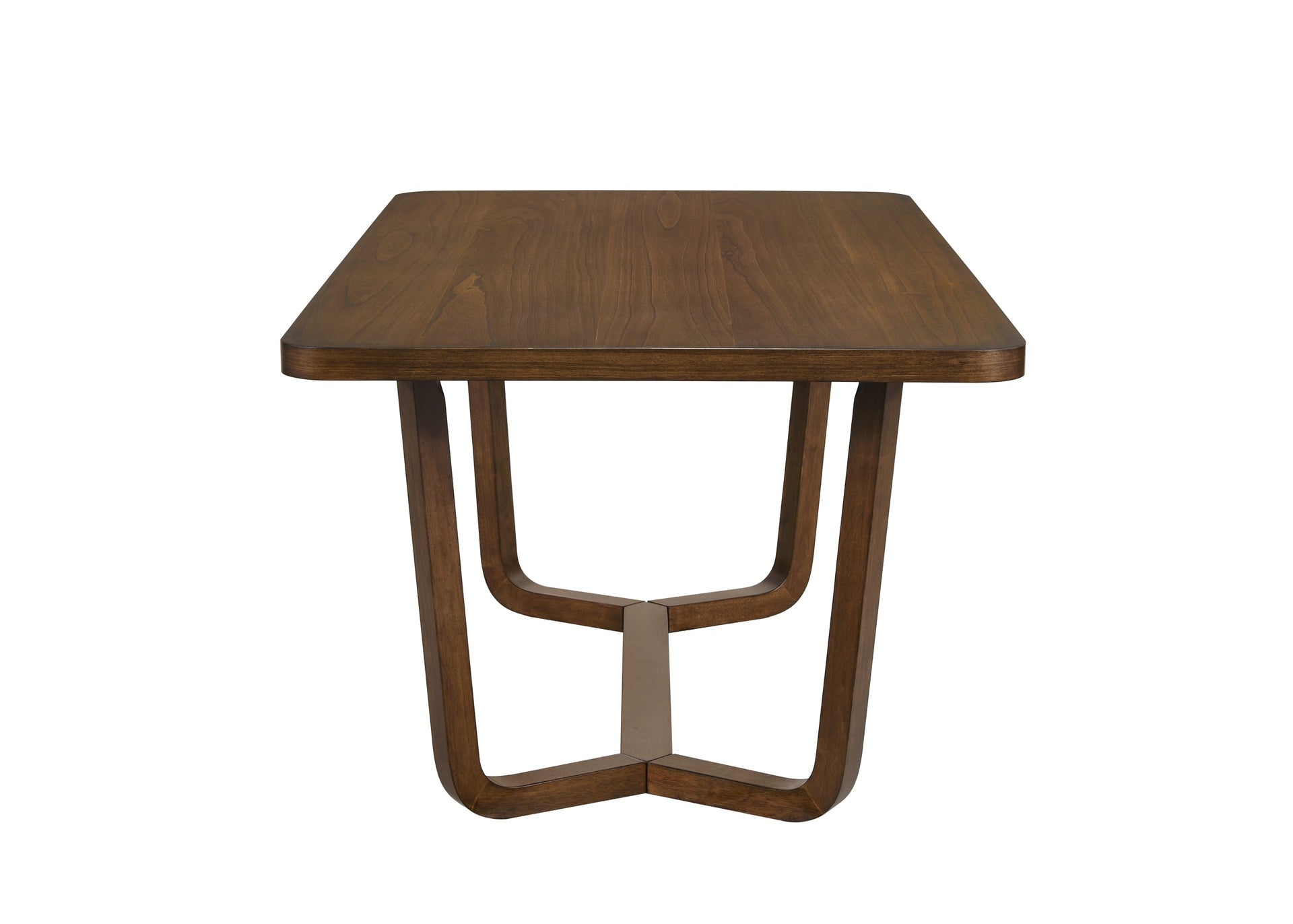Mid-century Modern 1pc Table Warm Wood Finish Unique Sculptural Base Wooden Dining Room Furniture