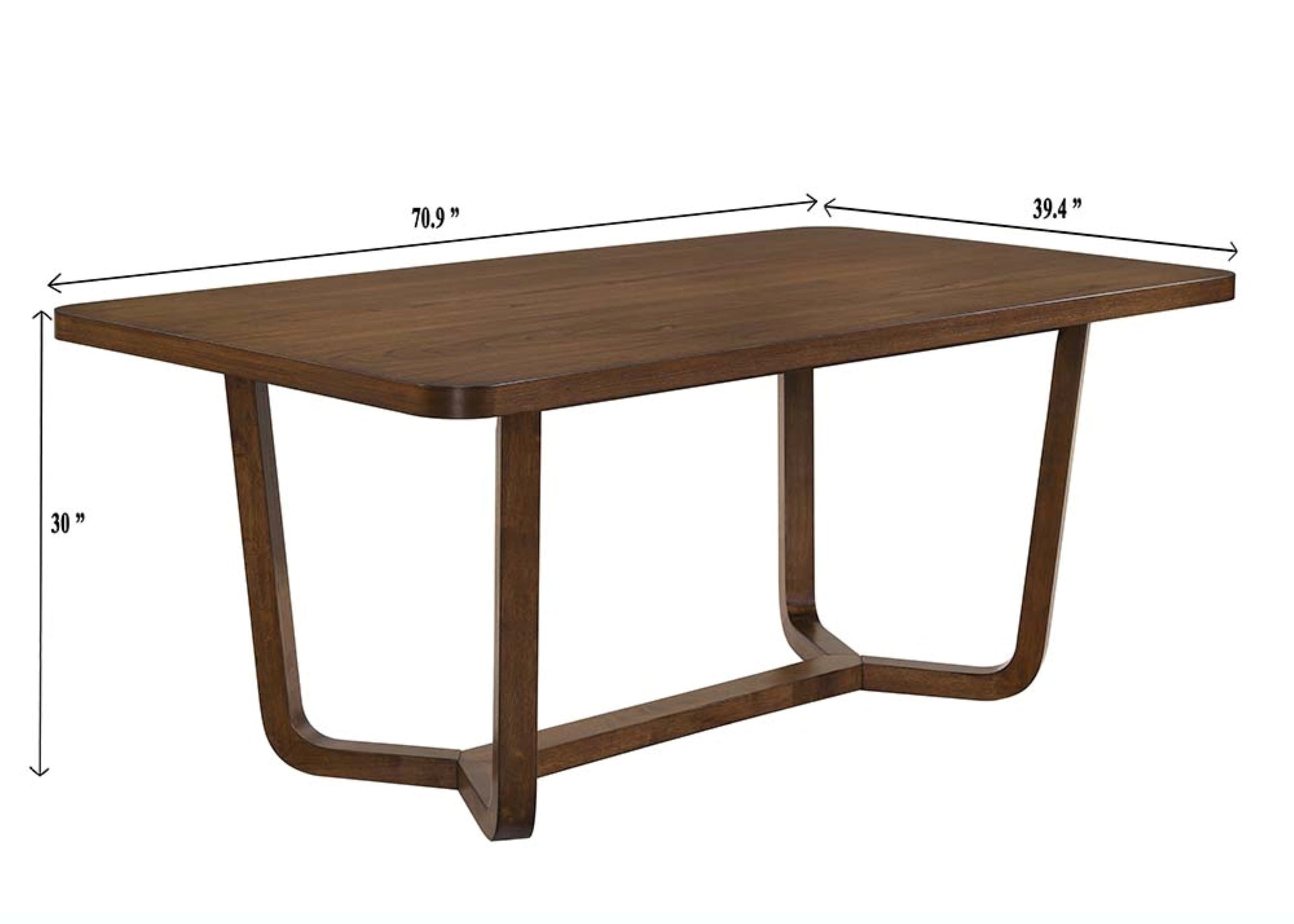 Mid-century Modern 1pc Table Warm Wood Finish Unique Sculptural Base Wooden Dining Room Furniture