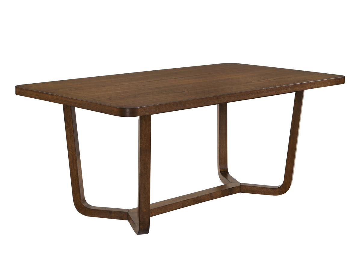 Mid-century Modern 1pc Table Warm Wood Finish Unique Sculptural Base Wooden Dining Room Furniture