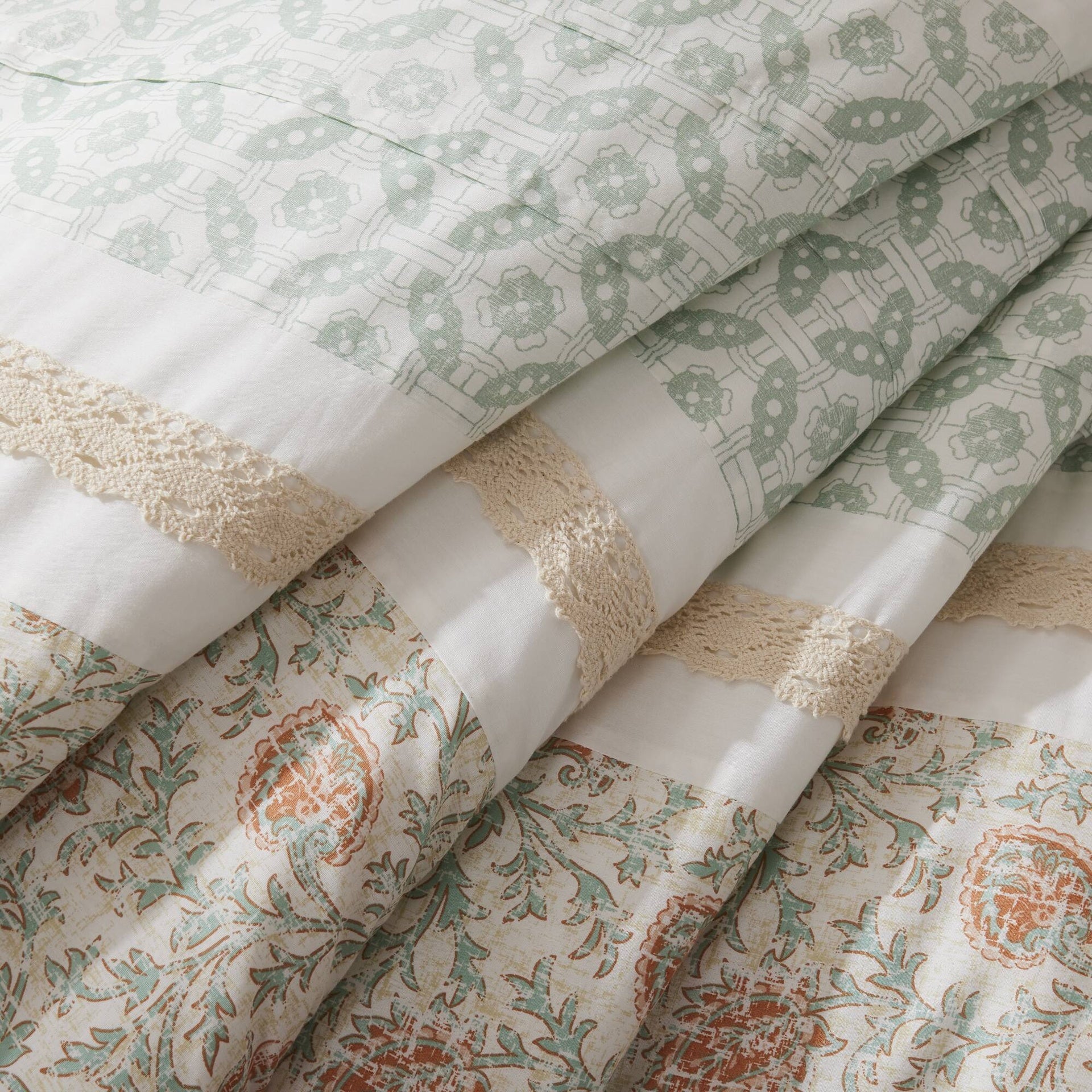 9 Piece Cotton Percale Comforter Set Coral Cal King