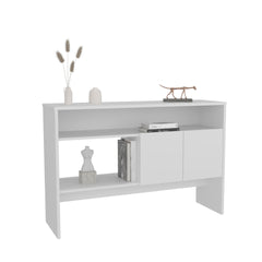 Console Table 31.8" H, with 2 Doors and 3 Shelves, White