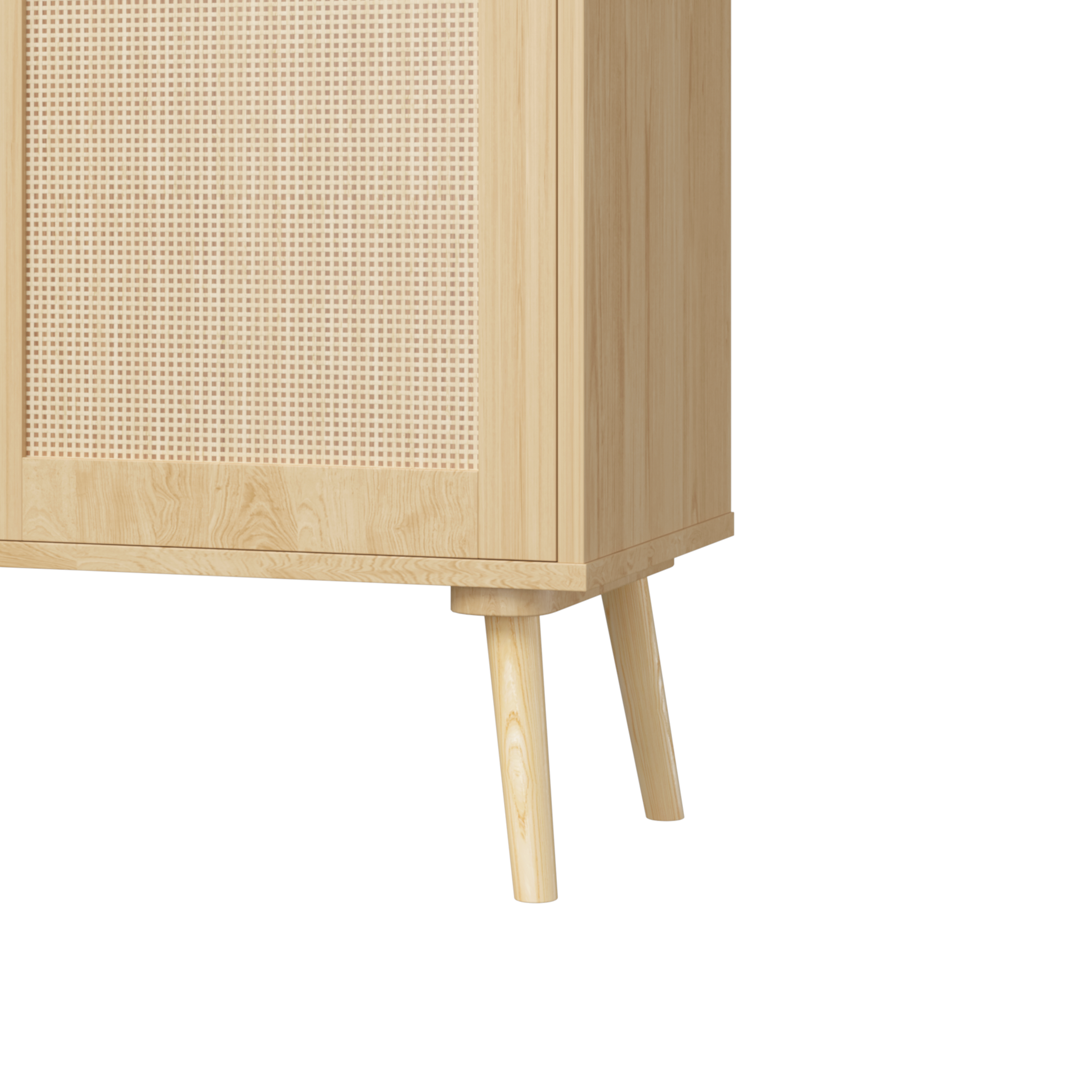 Modern  Rattan Wood  Dresser Wood Storage Cabinet Sideboard for Bedroom, Living Room, Entryway, Hallway