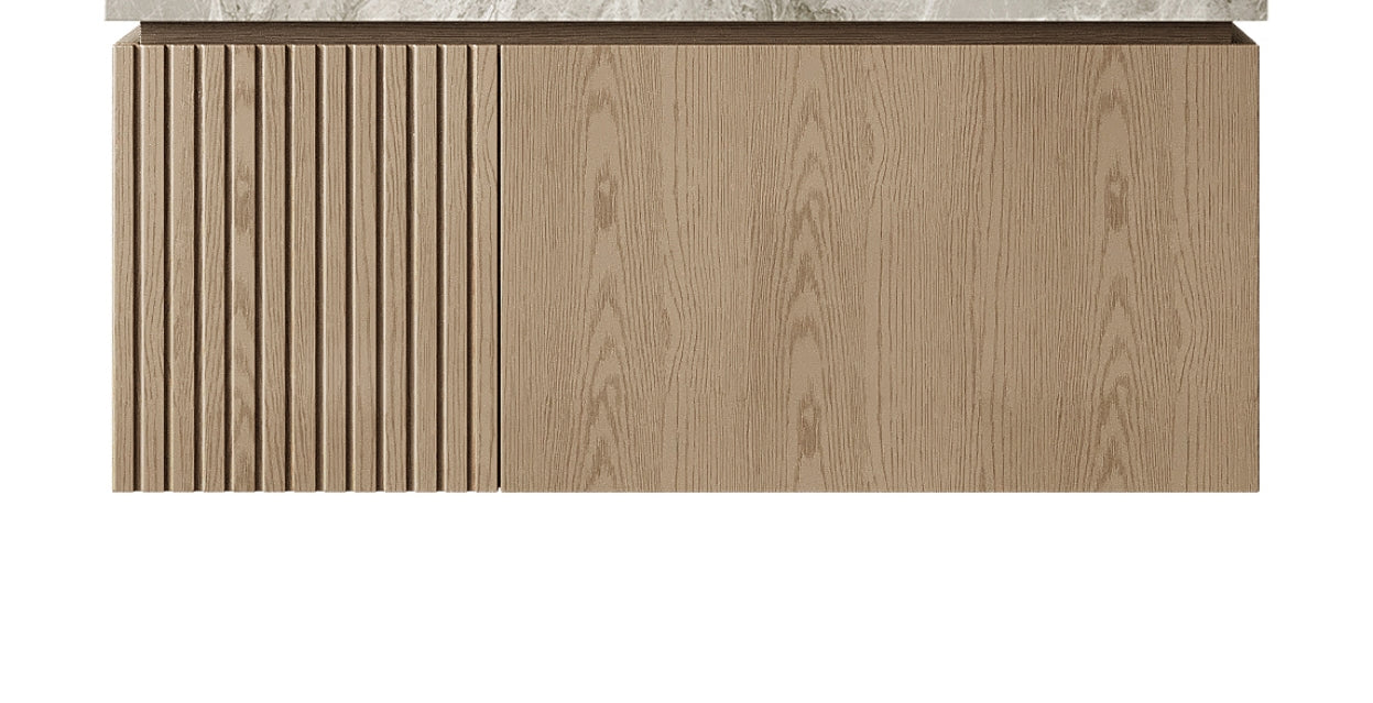 36" MURI Heidelberg Woodgrain Plywood Cabinet with Door and One Drawer, NO Basin and Top, NO Faucet and Sink Cover