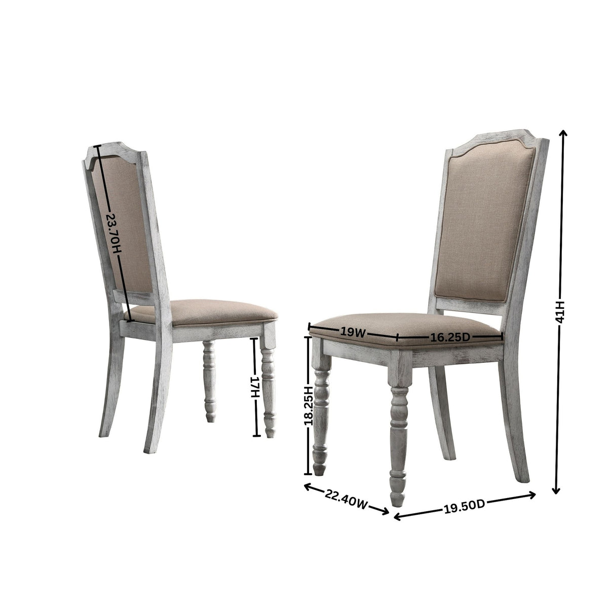 Iris Weathered White Wood 5-Piece Dining Set