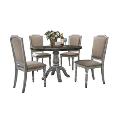 Iris Weathered White Wood 5-Piece Dining Set