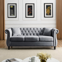 3-seater + 2-seater Combination sofa.Grey Velvet(W834S00069+W834S00113)
