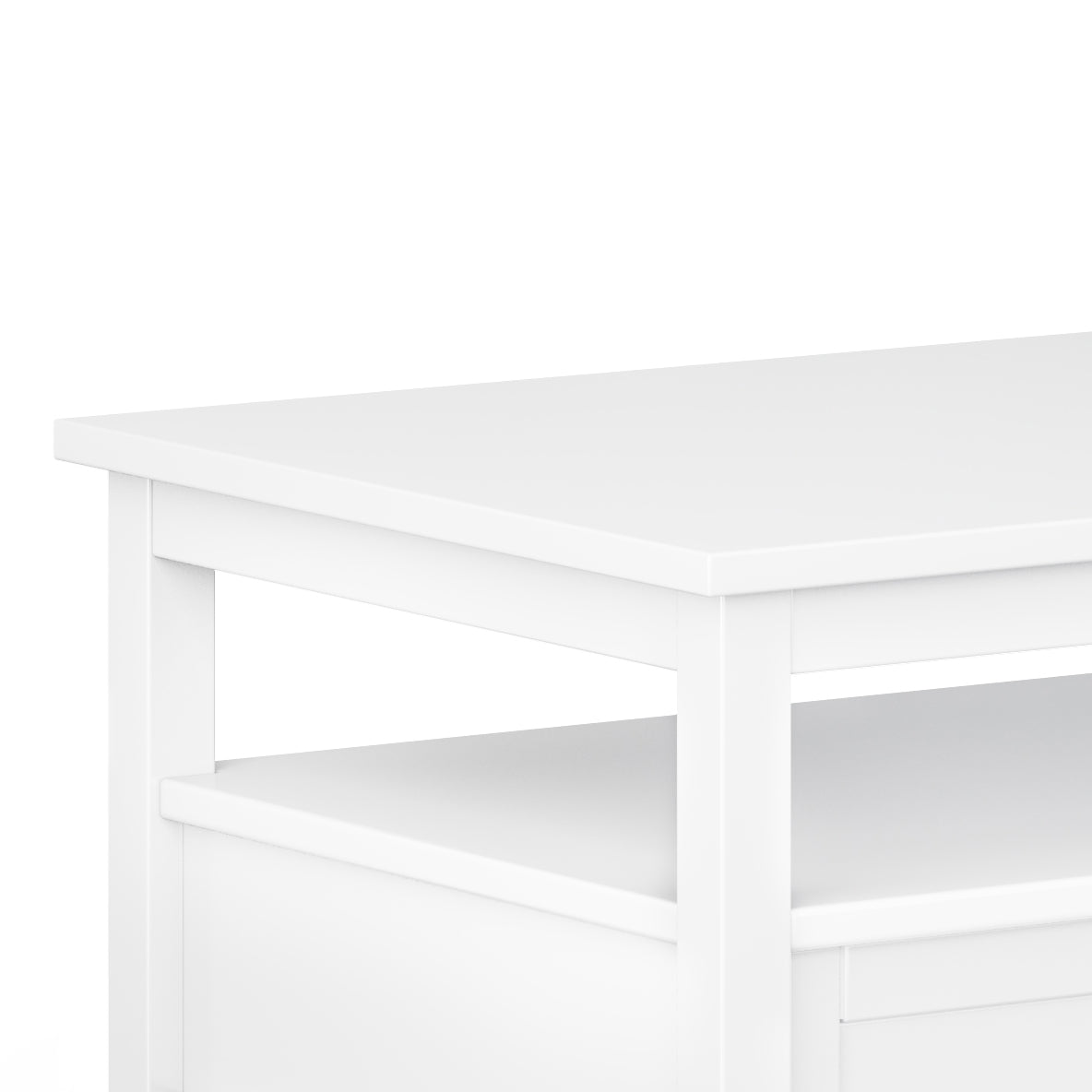 Warm Shaker Solid Wood 48 inch Wide Transitional Coffee Table in White