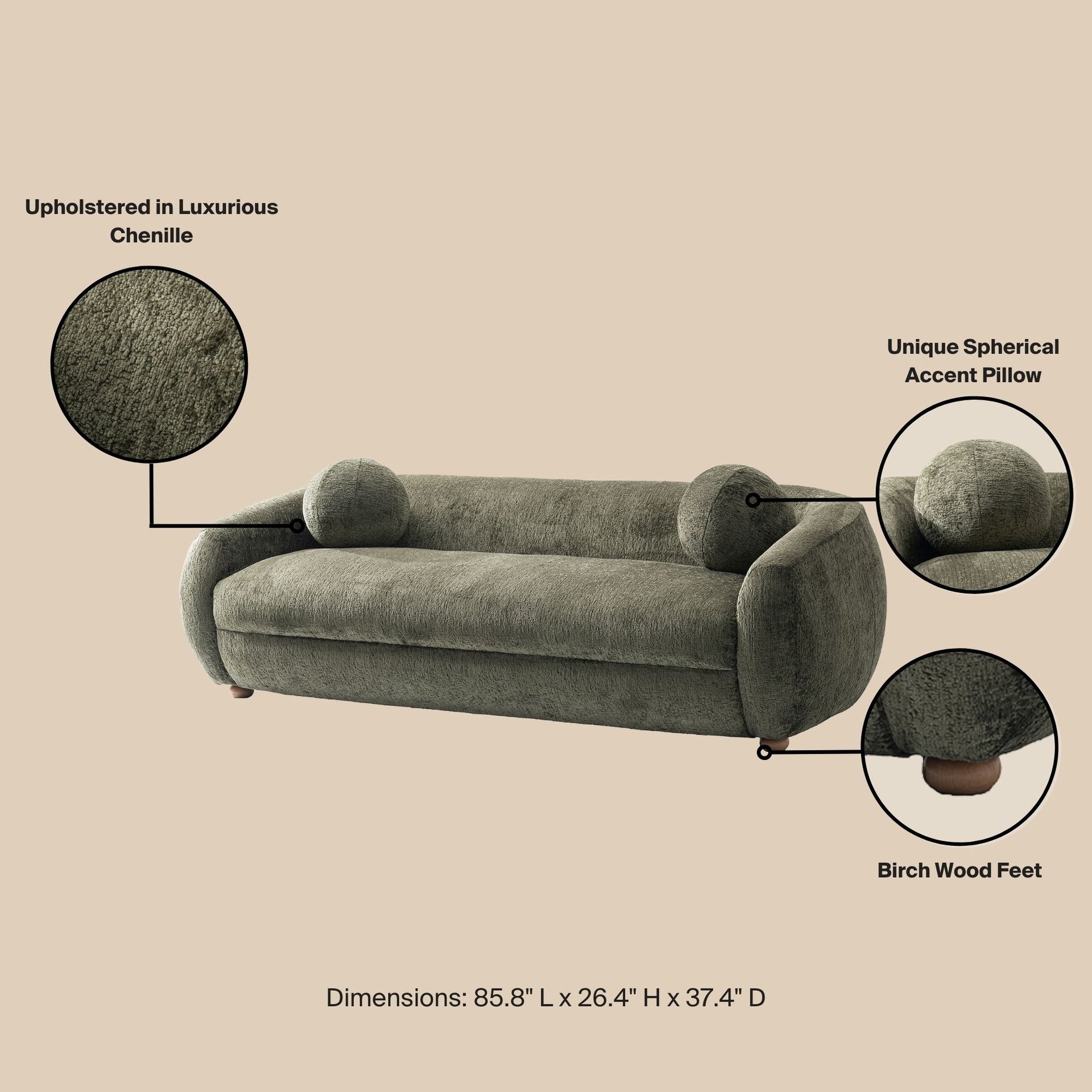 Sofa in Olive Green