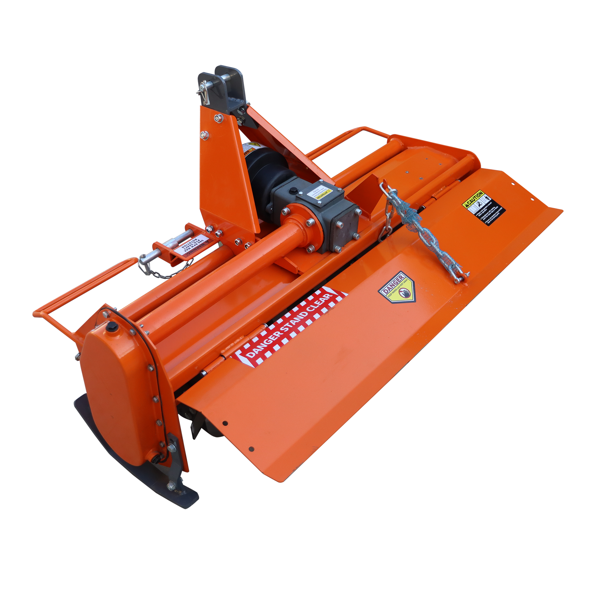 Attachments 3 Point 45" Rotary Tiller Attachment Fits Cat 1 Tractors,, Single Speed PTO Driven Cultivator with a 540 RPM Gearbox, Replaceable L-Shaped Tines Work 5" Deep