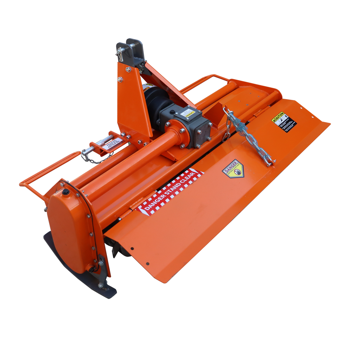Attachments 3 Point 45" Rotary Tiller Attachment Fits Cat 1 Tractors,, Single Speed PTO Driven Cultivator with a 540 RPM Gearbox, Replaceable L-Shaped Tines Work 5" Deep